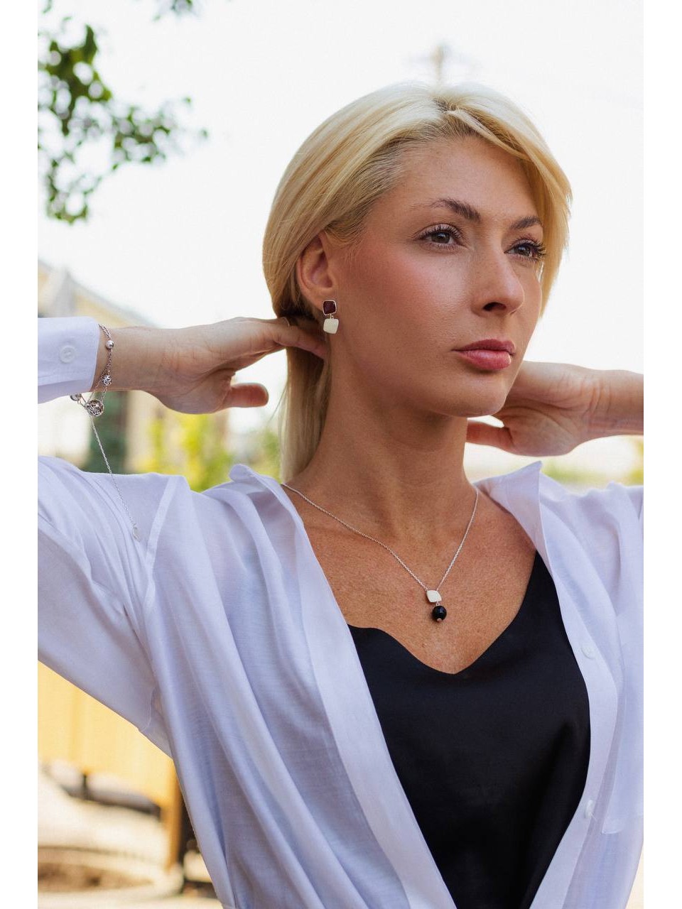 Кольє подовжене з одним каменем Агат Арт.2330 Кольє подовжене з одним каменем Агат Арт.2330